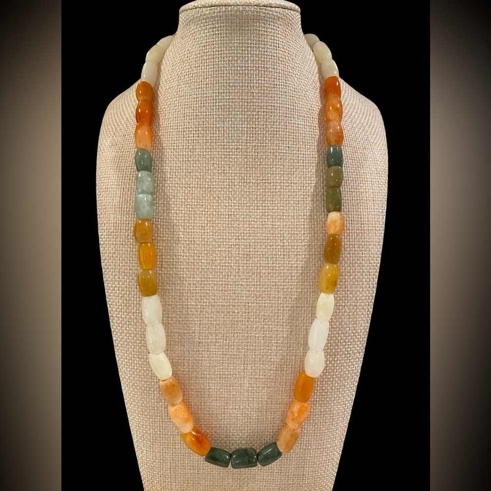 Colorblock Agate Strand Necklace